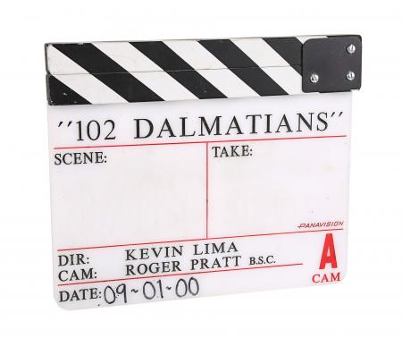 Lot #412 - 102 DALMATIANS (2000) - Cruella de Vil's (Glenn Close) Printed Coat Design and Red Feather with Clapperboard - 3
