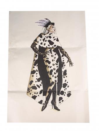 Lot #412 - 102 DALMATIANS (2000) - Cruella de Vil's (Glenn Close) Printed Coat Design and Red Feather with Clapperboard - 6