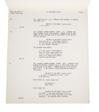 Lot #417 - A CHRISTMAS STORY (1983) - Combined Continuity Script - 3