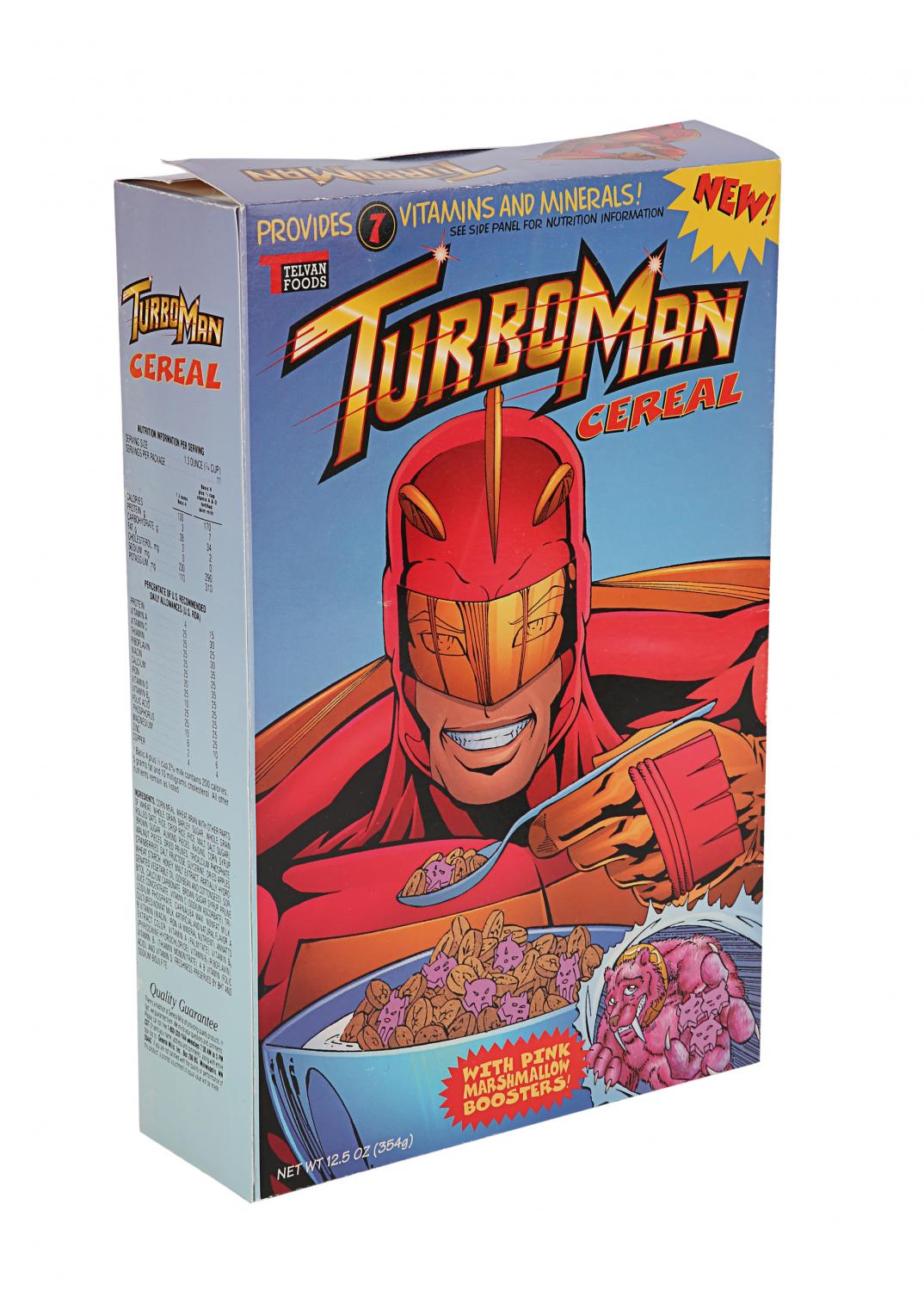Lot #706 JINGLE ALL THE WAY (1996) Turbo Man Comic Book Cereal Box