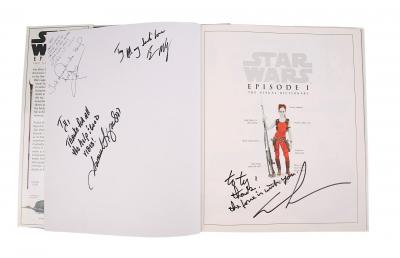 Lot #908 - STAR WARS: THE PHANTOM MENACE (1999) - George Lucas and Main Cast Autographed Visual Dictionary