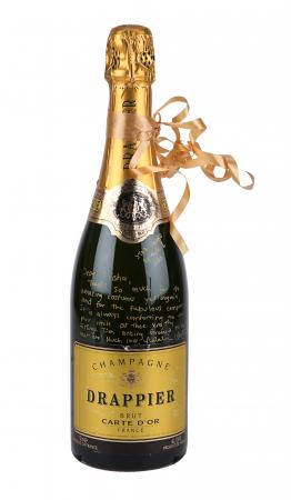 Lot #912 - STAR WARS: ATTACK OF THE CLONES (2002) - Trisha Biggar Collection: Natalie Portman Autographed Champagne Bottle