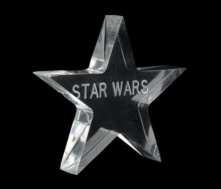 Lot #934 - STAR WARS: A NEW HOPE (1977) - John Mollo's Personal Lucite Star Crew Gift - 2