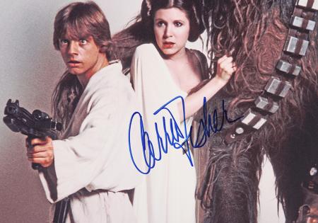 Lot #936 - STAR WARS: A NEW HOPE (1977) - Harrison Ford, Mark Hamill, Carrie Fisher and Peter Mayhew Autographed Photo - 4