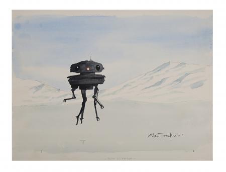 Lot #961 - STAR WARS: THE EMPIRE STRIKES BACK (1980) - Alan Tomkins Hand-painted Imperial Probe Droid on Hoth