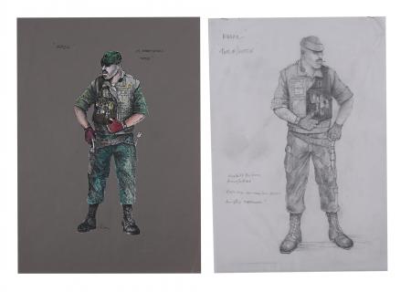 Lot #55 - BRAZIL (1985) - 18 Hand-drawn Costume Designs, Six Security Shield Designs and Three Printed Costume Designs - 2