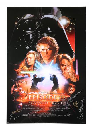 Lot #320 - STAR WARS: REVENGE OF THE SITH (2005) - George Lucas and Cast-autographed Poster