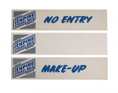 Lot #946 - STAR WARS: THE EMPIRE STRIKES BACK (1980) - "Make-Up", "No Entry" and Blank Door Signs