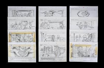 Lot #1034 - SUPERMAN III (1983) - Set of 12 Hand-drawn Storyboards
