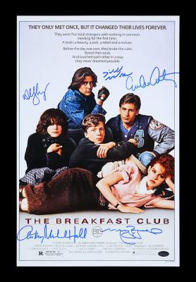 Lot #102 - THE BREAKFAST CLUB (1985) - Emilio Estevez, Anthony Michael Hall, Ally Sheedy, Molly Ringwald and Judd Nelson Autographed Poster, 1985