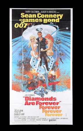 Lot #145 - JAMES BOND: DIAMONDS ARE FOREVER (1971) - Bryan Fuller Collection: US Three-Sheet, 1971