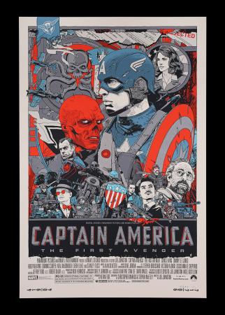 Lot #177 - CAPTAIN AMERICA: THE FIRST AVENGER (2011) - Signed and Numbered Limited Edition Mondo Print, 2011