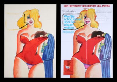 Lot #235 - EVERYTHING YOU ALWAYS WANTED TO KNOW ABOUT SEX BUT WERE AFRAID TO ASK (1972) - Original Final German Poster Artwork and German A1 Poster, 1972