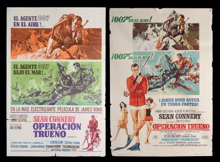 Lot #378 - JAMES BOND: THUNDERBALL (1965) - Carter-Jones Collection: Two Spanish and Argentinian One-Sheets, 1965
