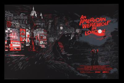 Lot #12 - AN AMERICAN WEREWOLF IN LONDON (1981) - Hand-Numbered Vice Press Limited Edition Variant Print by Raid71, 2021