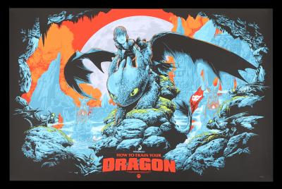 Lot #107 - HOW TO TRAIN YOUR DRAGON (2010) - Hand-Numbered Limited Edition Regular Mondo Print by Ken Taylor, 2020