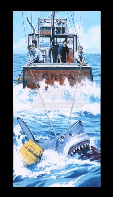 Lot #118 - JAWS (1975) - Hand-Numbered Limited Edition Private Commission Print by Paul Mann, 2021