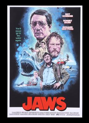 Lot #120 - JAWS (1975) - Hand-Numbered Limited Edition Private Commission Print by Paul Mann, 2021