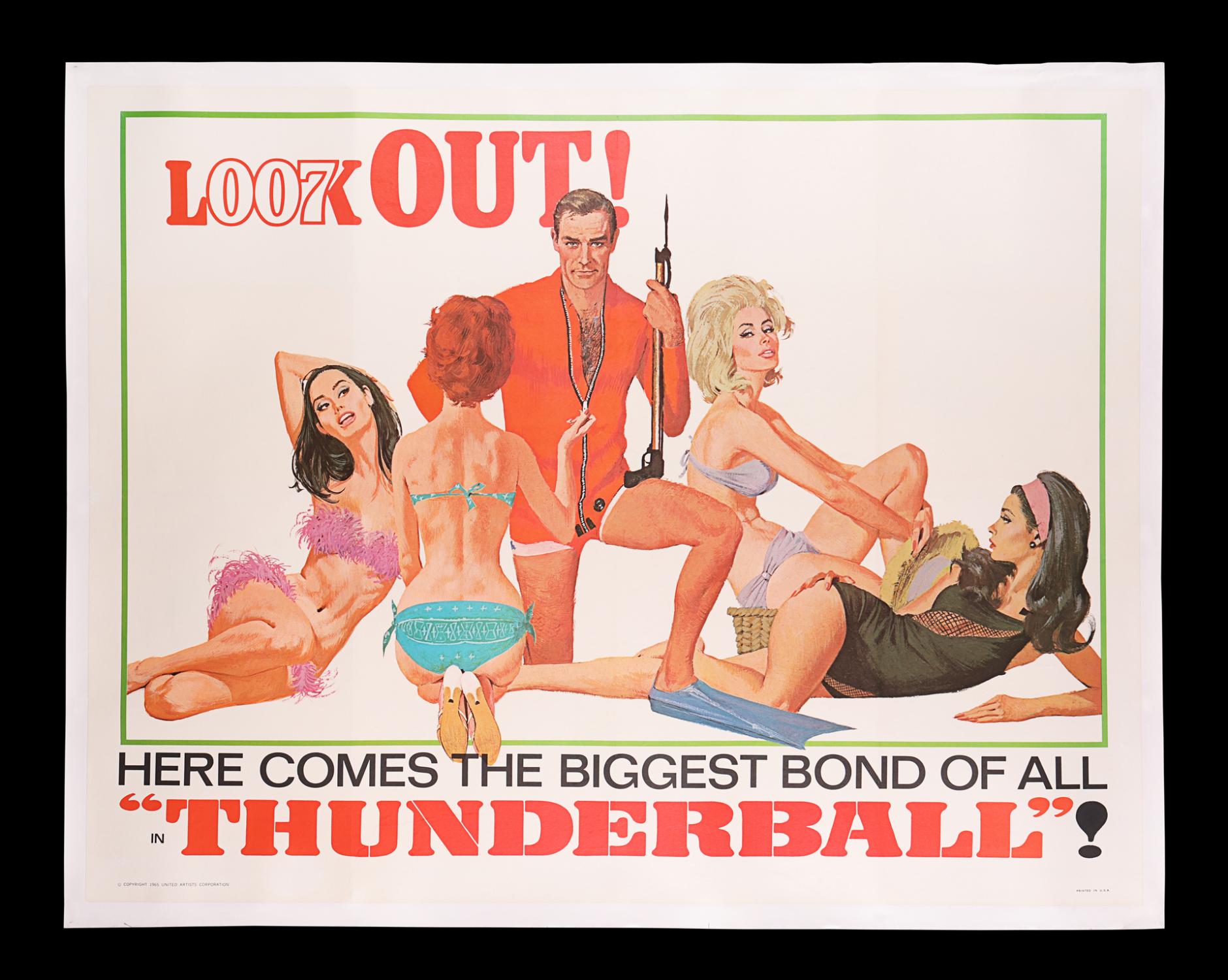 Lot 349 James Bond Thunderball 1965 Us Subway Poster Look Out 1965 