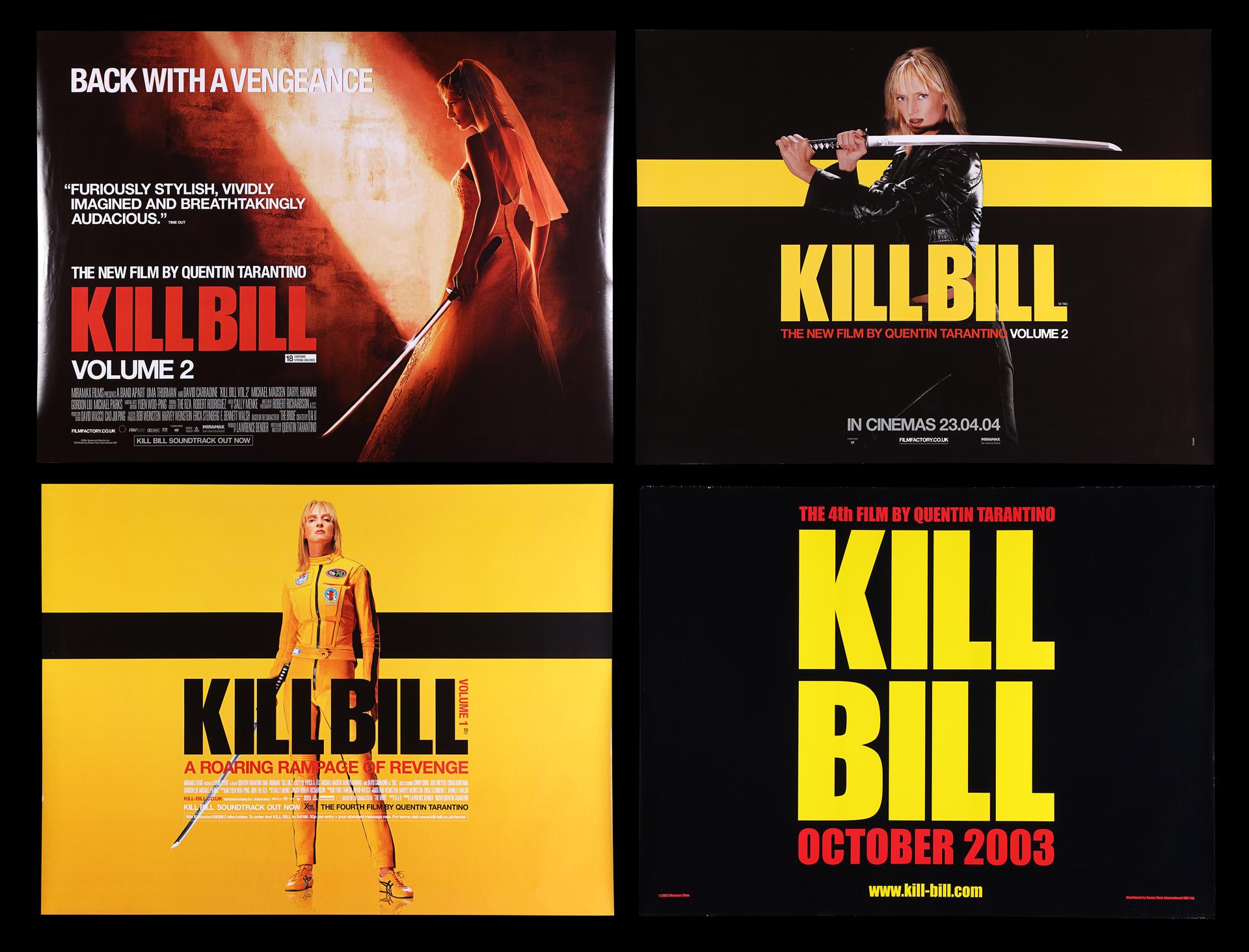 VOL 1 (2003) AND KILL BILL: VOL 2 (2004) - Four UK Quads, 2003