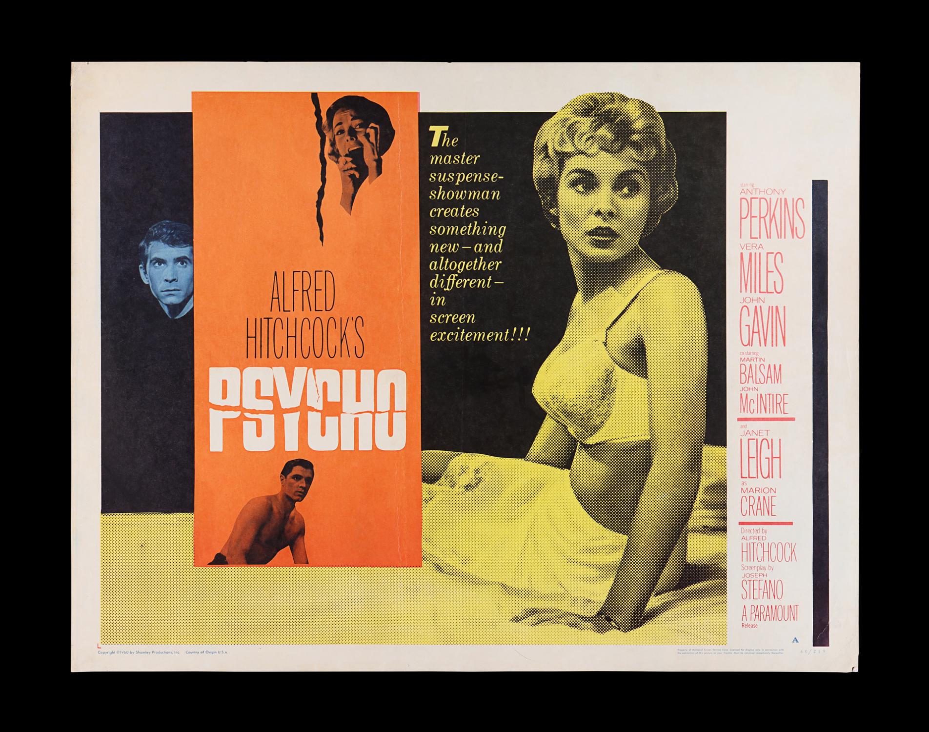 Lot #435 - PSYCHO (1960) - US Half-Sheet - Style A, 1960